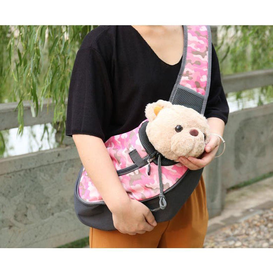 Size S Yellow Dog Pattern Lightweight Single Shoulder Pet Sling Bag -  Stylish Durable Oxford Fabric Carrier