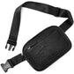 Black Adjustable Waterproof PU Leather Waist Bag – Stylish Crossbody Belt Bag for Men & Women