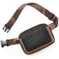Black And Brown Color Matching Adjustable Waterproof PU Leather Waist Bag - Stylish Crossbody Belt Bag for Men & Women
