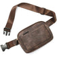Coffee Adjustable Waterproof PU Leather Waist Bag - Stylish Crossbody Belt Bag for Men & Women