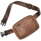 Brown Adjustable Waterproof PU Leather Waist Bag - Stylish Crossbody Belt Bag for Men & Women