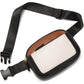 White And Black Color Matching Adjustable Waterproof PU Leather Waist Bag - Stylish Crossbody Belt Bag for Men & Women