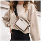 White And Black Color Matching Adjustable Waterproof PU Leather Waist Bag - Stylish Crossbody Belt Bag for Men & Women