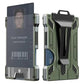1 Pcs Green Premium RFID Blocking Aluminum Alloy ID Badge Holder with Transparent Card Slot & Money Clip