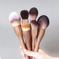 Large Loose Powder Brush Walnut Wood Makeup Brush Set - Powder, Blush, and Contour Brushes with Soft Fiber Bristles