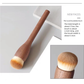 Flat Round Foundation Brush Walnut Wood Makeup Brush Set - Powder, Blush, and Contour Brushes with Soft Fiber Bristles