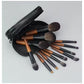 Style A 12-Piece Mini Portable Makeup Brush Set - Fiber Bristle Beauty Tool Set(With storage bag)