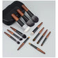 Style B 12-Piece Mini Portable Makeup Brush Set - Fiber Bristle Beauty Tool Set(With storage bag)