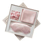 Pink Luxury Faux Silk Sleep Gift Set - 4-Piece Eye Mask, Pillowcase & Scrunchies for Relaxation & Comfort