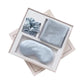 Light Blue Luxury Faux Silk Sleep Gift Set - 4-Piece Eye Mask, Pillowcase & Scrunchies for Relaxation & Comfort