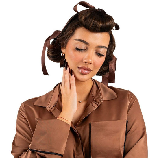 Brown 3 Sticks  No-Heat Hair Curling Ribbon Kit - Silk Ribbon Curling Wand for Sleep-in Styling