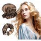 3 Pcs Brown Heatless Hair Curling Satin Set - Easy Sleep-In Curler for Beautiful Waves