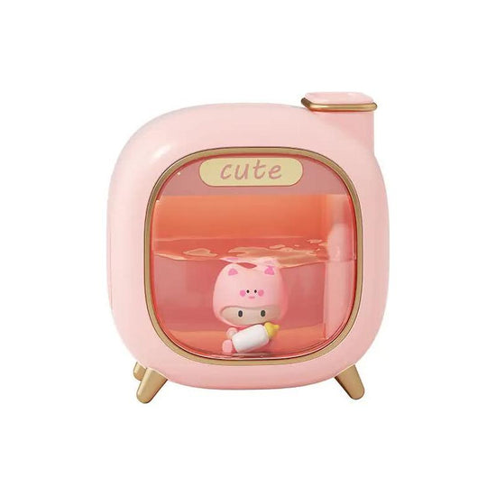 Pink USB Desktop Dual Mist Cute Humidifier with Essential Oil Diffuser, 500ml Large Capacity, Quiet Aromatherapy Machine for Bedroom and Office