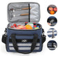 Dark Blue 18L Large Capacity Outdoor Insulated Cooler Bag - Portable Picnic Ice Pack with Shoulder Strap