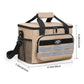 Brown 18L Large Capacity Outdoor Insulated Cooler Bag - Portable Picnic Ice Pack with Shoulder Strap