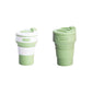 2 Pcs Green Collapsible Silicone Coffee Cup - Portable, Food-Grade, Microwave & Freezer Safe Travel Mug(Combination pack of the same color)