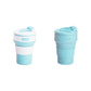 2 Pcs Blue Collapsible Silicone Coffee Cup - Portable, Food-Grade, Microwave & Freezer Safe Travel Mug(Combination pack of the same color)