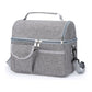 Grey Large Insulated Breast Milk Storage Bag, Dual Layer with Aluminum Foil Lining, Waterproof Oxford Fabric, Portable Handheld Food Container