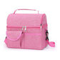 Pink Large Insulated Breast Milk Storage Bag, Dual Layer with Aluminum Foil Lining, Waterproof Oxford Fabric, Portable Handheld Food Container
