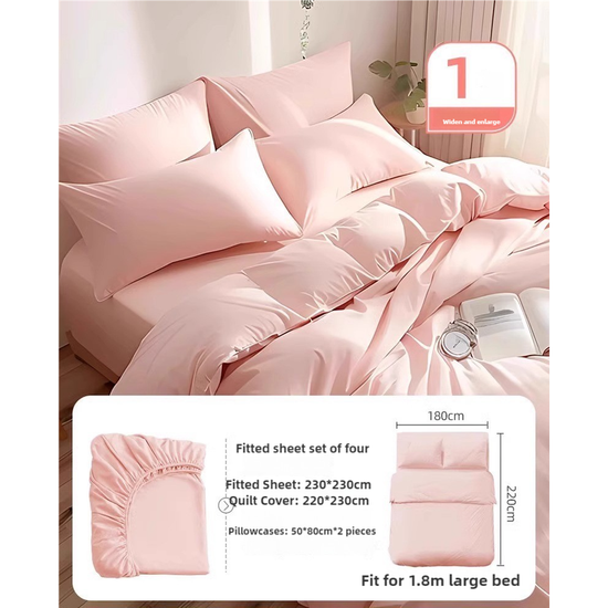 4 Packaging Pink Disposable Travel Bedding Set - Waterproof & Clean, Soft Non-Woven Fabric, 4 Pieces Set for Twin Beds