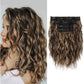 Brown 12-Inch Clip-in Wavy Hair Extensions - 4-Piece Set,  Easy to Apply, Instant Volume Boost
