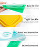 3-piece Set (Yellow + Green + Blue) Collapsible Silicone Food Storage Containers Set – 350ML, 500ML, 800ML | BPA-Free, Microwave, Dishwasher & Freezer Safe | Foldable & Portable Bento Boxes for Travel & Outdoor