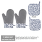 Grey 4-Piece Set High-Temperature Resistant Silicone and Cotton Oven Mitts and Pot Holders Set – Heat-Resistant, Non-Slip, Food-Grade Kitchen Gloves for Baking, Cooking, and Grilling