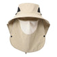 Khaki Outdoor Sun Hat with Face & Neck Protection, Quick-Dry, Breathable UV Protection Cap for Men and Women - Adjustable, Dust & Insect Repellent Hiking Hat