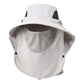 Grey Outdoor Sun Hat with Face & Neck Protection, Quick-Dry, Breathable UV Protection Cap for Men and Women - Adjustable, Dust & Insect Repellent Hiking Hat