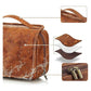 Reddish Brown Luxury PU Business Travel Toiletry Bag – Large Capacity Waterproof Makeup Organizer with Dividers – Portable & Stylish Bathroom Storage