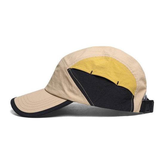 Khaki And Yellow Lightweight Sports Baseball Cap | Quick-Dry, Waterproof, Breathable | Outdoor Camping Cap