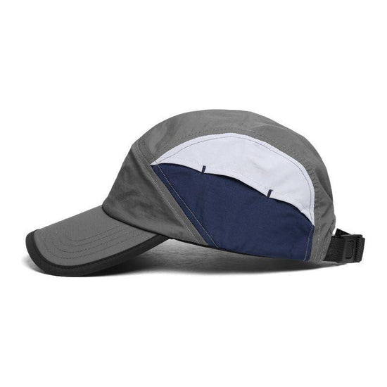 Grey And Blue Lightweight Sports Baseball Cap | Quick-Dry, Waterproof, Breathable | Outdoor Camping Cap