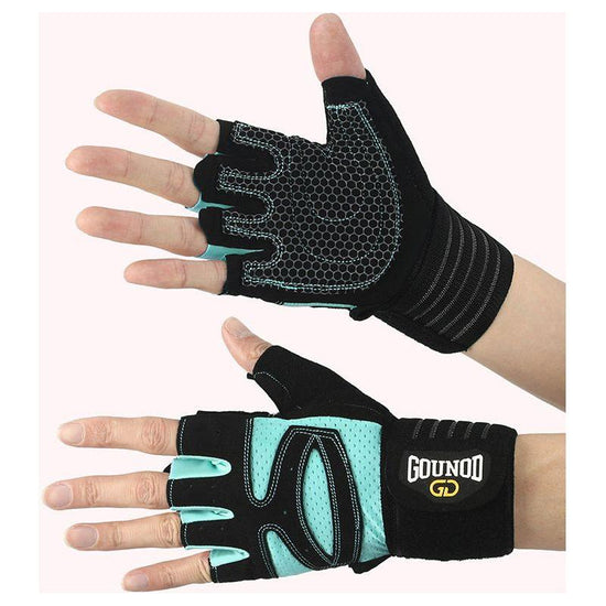 Size L Black And Blue Breathable Anti-Slip Gym Gloves for Workout and Weightlifting - Durable, Adjustable Fitness Gloves for Men and Women