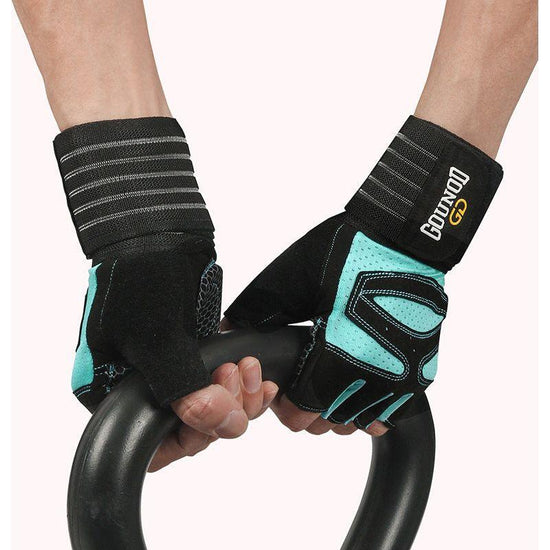 Size XL Black And Blue Breathable Anti-Slip Gym Gloves for Workout and Weightlifting - Durable, Adjustable Fitness Gloves for Men and Women