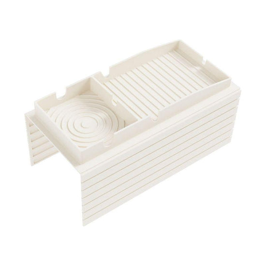 Off White Multi-Function Sofa Cup Holder Tray, Silicone Drink Organizer, Adjustable and Easy-to-Clean Sofa Armrest Storage Box for Drinks, Snacks, and Gadgets