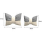 1 Pair (Headrest + Pillow) White Cute Bowtie Car Headrest Pillow and Waist Cushion Set, Stylish Houndstooth Design, Soft Neck and Back Support for Car Interior