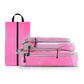 4-piece Set Pink Compression Travel Storage Bags Set, Mesh Travel Organizers for Luggage, Foldable and Space-Saving Packing Cubes
