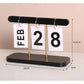 Black Modern Minimalist Wooden Flip Calendar - Stylish Desktop Calendar for Home, Office, and Study Room