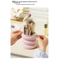 Pink 360° Rotating Makeup Brush Holder with Clear Dome – Stylish Organizer for Vanity, Desk, and Bathroom