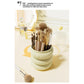 Yellow 360° Rotating Makeup Brush Holder with Clear Dome – Stylish Organizer for Vanity, Desk, and Bathroom