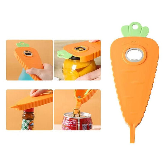 2 Pcs Orange Carrot-Shaped Multi-Function Bottle Opener – Versatile Kitchen Tool for Jars, Cans, and Bottles