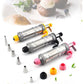 Black Cream Piping Gun for Cookie Decorating - 6 Nozzle DIY Set for Baking and Cake Decoration