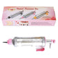 Pink Cream Piping Gun for Cookie Decorating - 6 Nozzle DIY Set for Baking and Cake Decoration