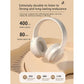 Off White and Orange Wireless Headphones - 400mAh, 16H Playtime, SD Card & Aux Support