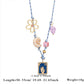 Blue Pendant Style Colorful Necklace for Women - Trendy Hand & Shell Jewelry Set