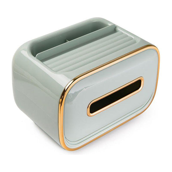 Blue PET Luxury Tissue Box – Multifunctional Desktop Paper Towel Organizer for Home and Living Room