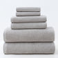 Light Gray Premium Cotton Towel Set - 6 Pieces, Soft & Absorbent Bath Towels for Adults