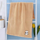 2 Pcs Khaki Panda Print Soft Cotton Hand Towel, Super Absorbent Mini Towels, 34x75cm