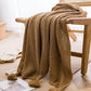 Brown 110cm x 150cm Soft Tassel Throw Blanket for Sofa or Bed, Cozy  Casual Blanket for Office Nap, Minimalist Bed End Cover