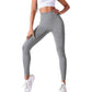 Dark Grey Size S High-Waisted Butt-Lifting Seamless Yoga Leggings for Women – Knitted Fitness Pants